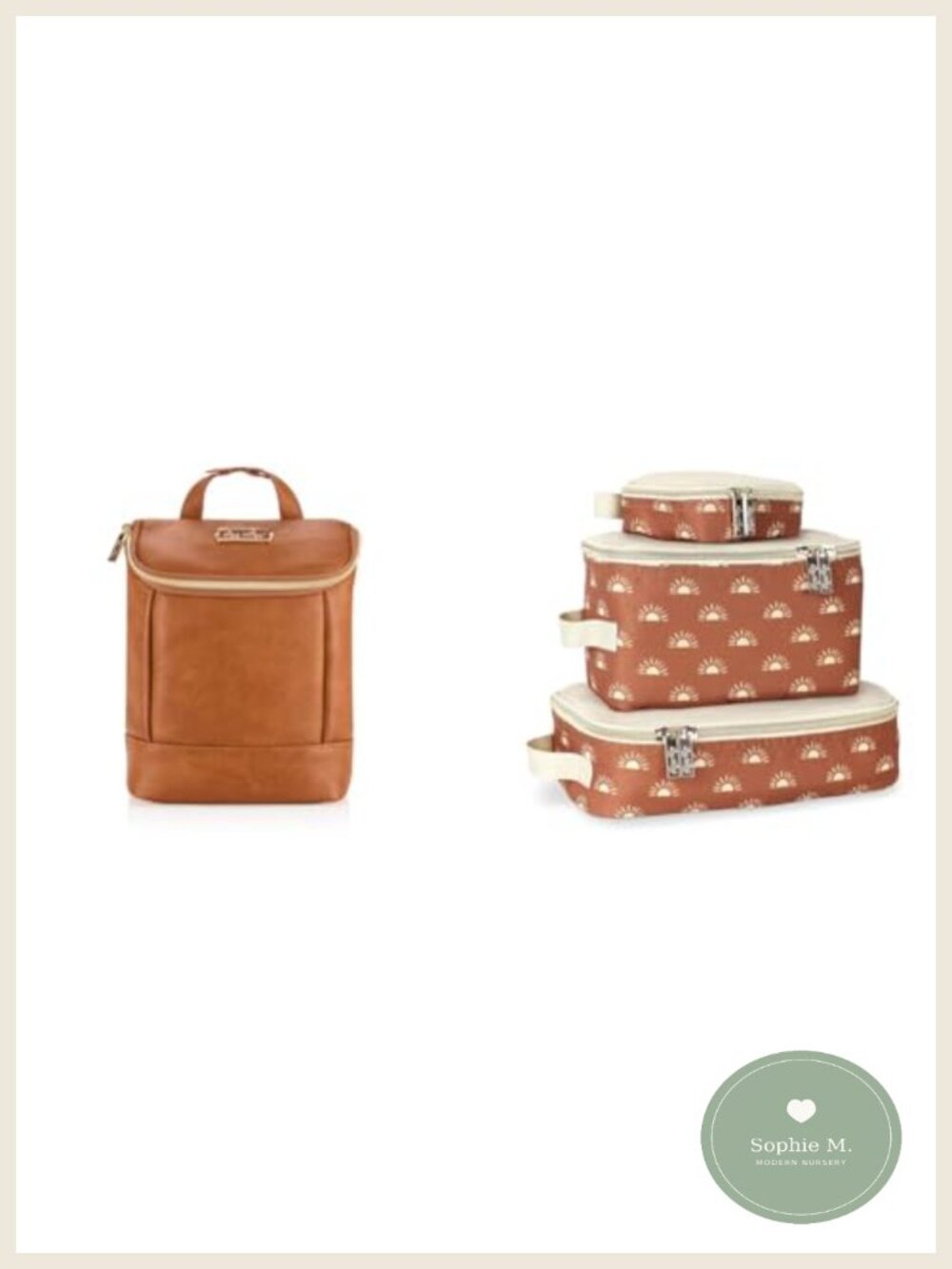 Insulated Bottle Bag with 3 Packing Cubes, Travel Organizers